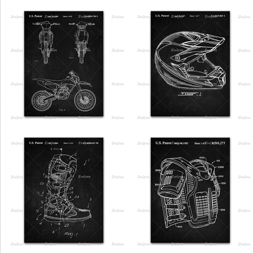 bike helmet patent Dirt Bike Patent Posters, Motocross Art,Helmet Patent,Body Armor,Motorbike Boots Decor,Home Decor Prints Wall Art Canvas Gift