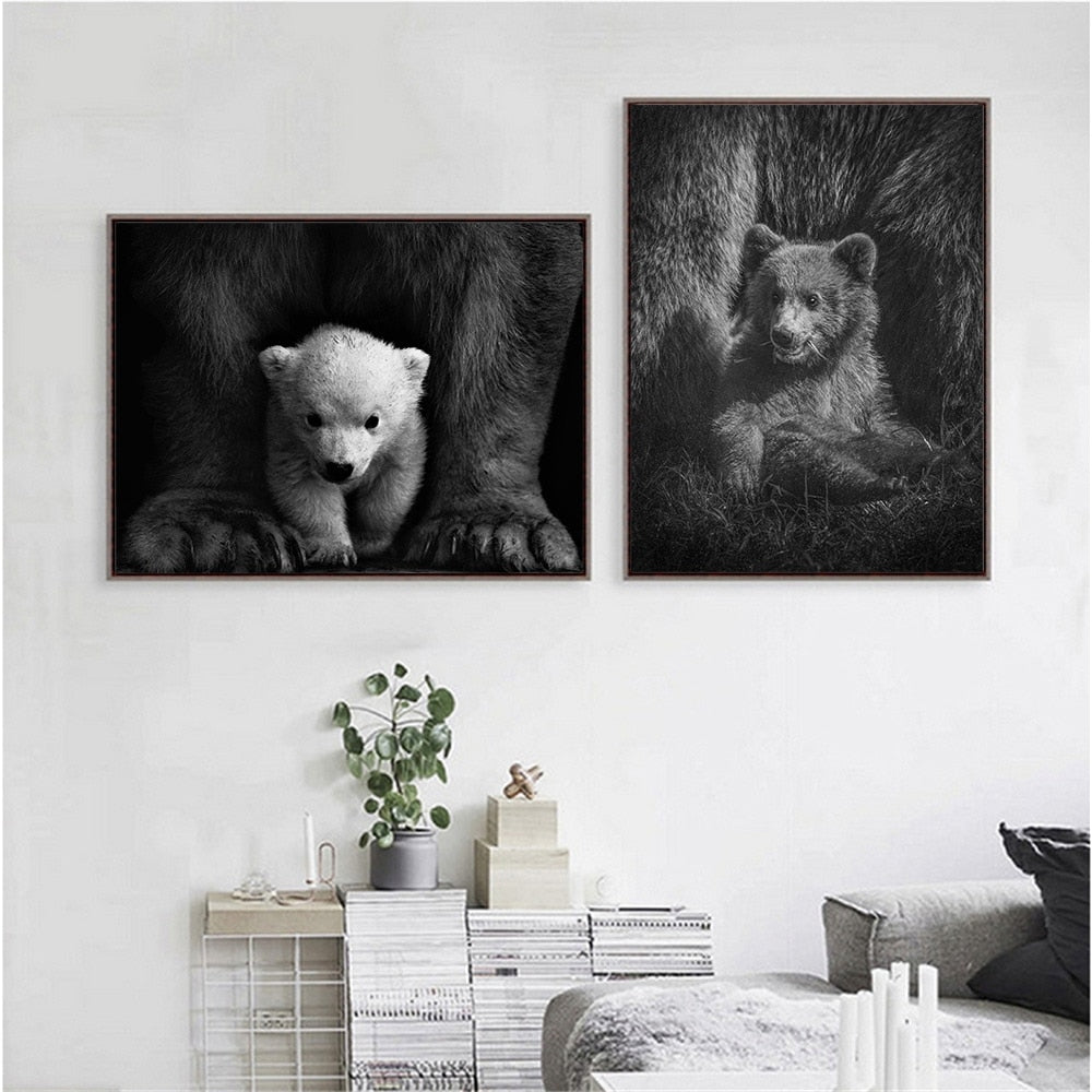 Sense Canvas Impression sur toile représentant un ours réaliste Grizzly 2 -  Décoration d'intérieur - Taille XL - 48 x 36 cm : : Maison