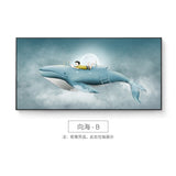 Whale Poster Picture Animal Cartoon Wall Decor Moving House 
