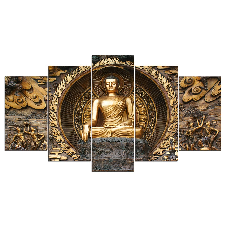 Cadre De Maquette D'affiche Avec Statue De Bouddha