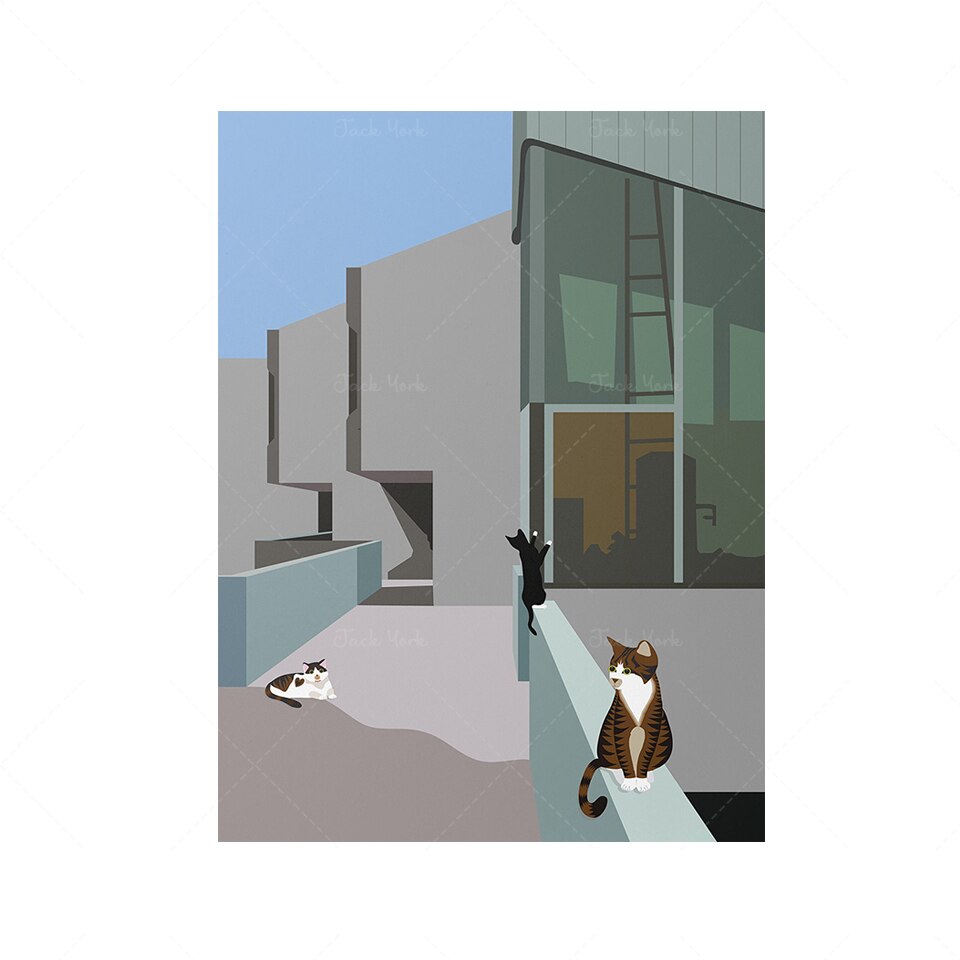 Tableau chat Dessin animé | La maison des tableaux, image size:960x960