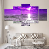 Peinture mer Ciel violet