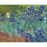 Affiche abstrait Van Gogh fleurs bleues