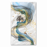 tableau cerf et formes abstraites