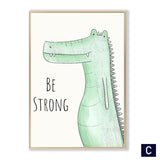 Affiche enfant tirex vert