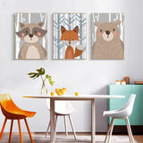 tableau renard style dessin animé