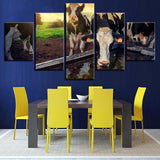 Tableau vache Boit de l’eau