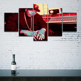 cadre instrument 5 pièces Rappeur rouge