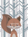 tableau renard style dessin animé