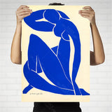 Affiche enfant femme bleue assise