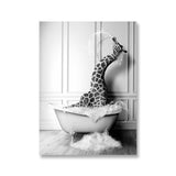 Cadre baignoire girafe noir et blanc