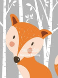 tableau renard style dessin animé