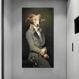 Affiche chèvre en costume