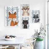 tableau renard style dessin animé