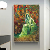 Cadre femme verte mythologique