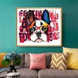 cadre chien 1 pièce Ecriture rose