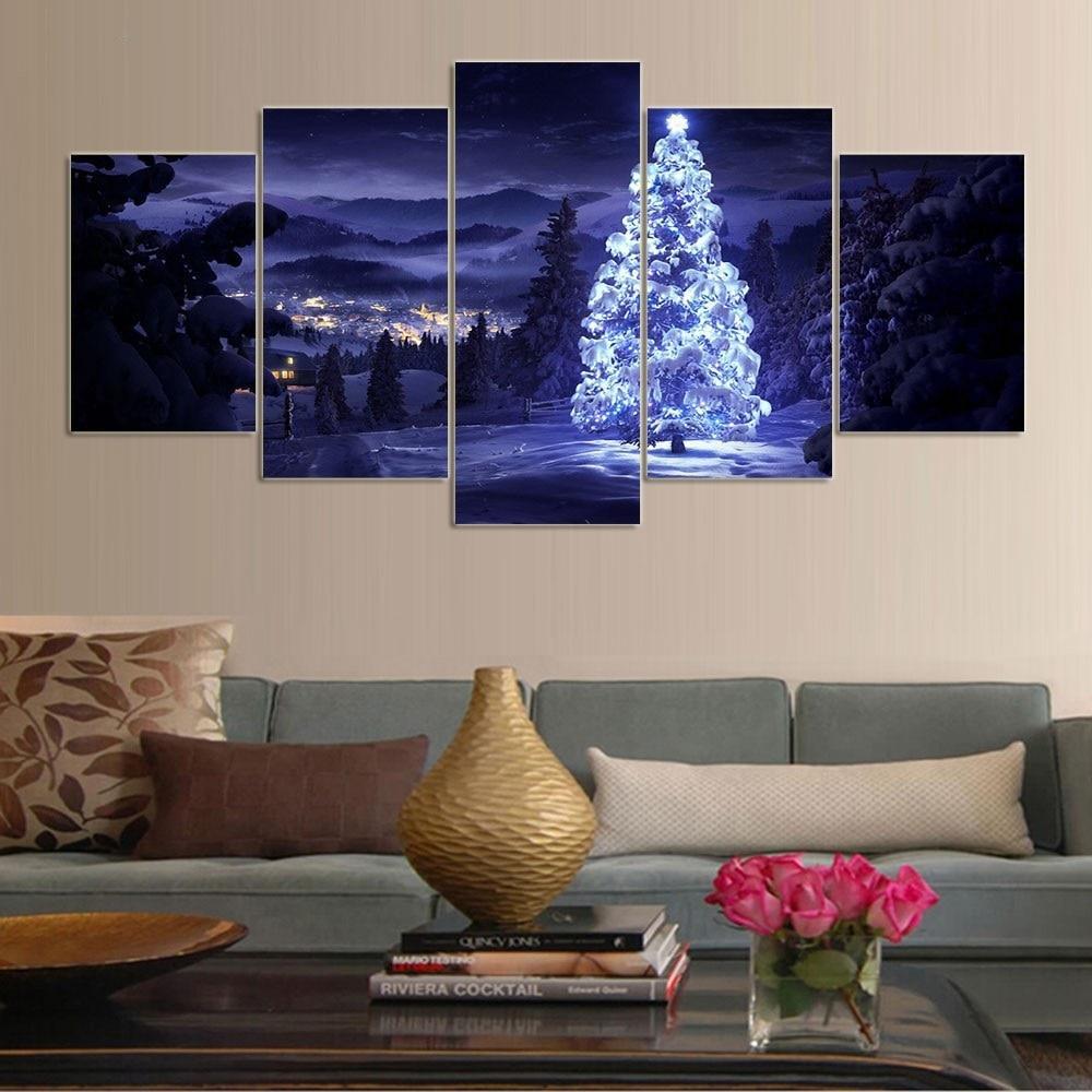 Tableau arbres Sapin illuminé | La maison des tableaux, image size:1000x1000