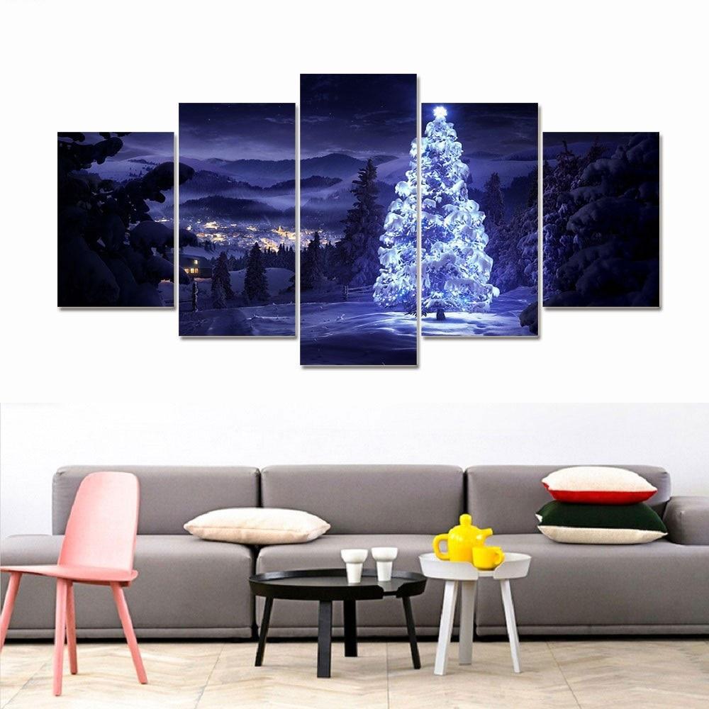 Tableau arbres Sapin illuminé | La maison des tableaux, image size:1000x1000