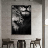 tableau photo lion mâle et femelle