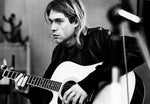 tableau de Kurt Cobain noir et blanc