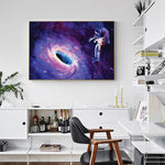 tableau astronaute trou violet