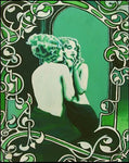 Cadre femme verte miroir