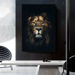 tableau lion sombre