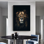 tableau lion sombre