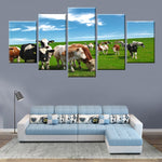 tableau vaches dans une plaine