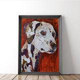 tableau dalmatien fond rouge