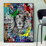 tableau graffiti d’un lion