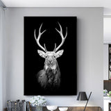 Affiche fond noir cerf