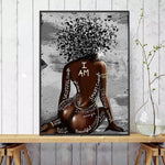 Affiche peinture femme noire nude