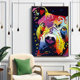tableau coloré d’un pitbull