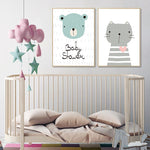 tableau dessin chat gris avec coeur