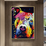 cadre chien 1 pièce Pitbull multicolore