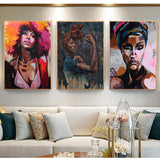 tableau peinture pop art femme africaine