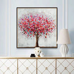 tableau peinture arbre feuille abstraite
