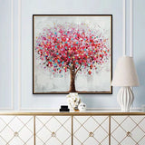 tableau peinture arbre feuille abstraite