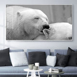 tableau câlin deux ours blancs