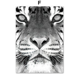 tableau dessin tigre et feuilles