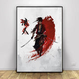 Japan Bushido Samurai Creativity Kanji Canvas Painting 