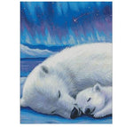 tableau sommeil maman et bébé ours blanc