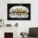 tableau dents en or