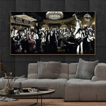 tableau peinture énorme groupe de musique
