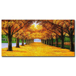 tableau rangée arbre jaune
