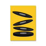 tableau piano sur fond jaune