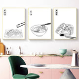 Japanese Food Wall Art Prints Dumplings Poster Kitchen Art 