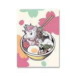 Japanese Ramen Sushi Cute Animals Asian Food Posters Canvas 