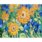 Affiche abstrait Van Gogh champ de tournesol